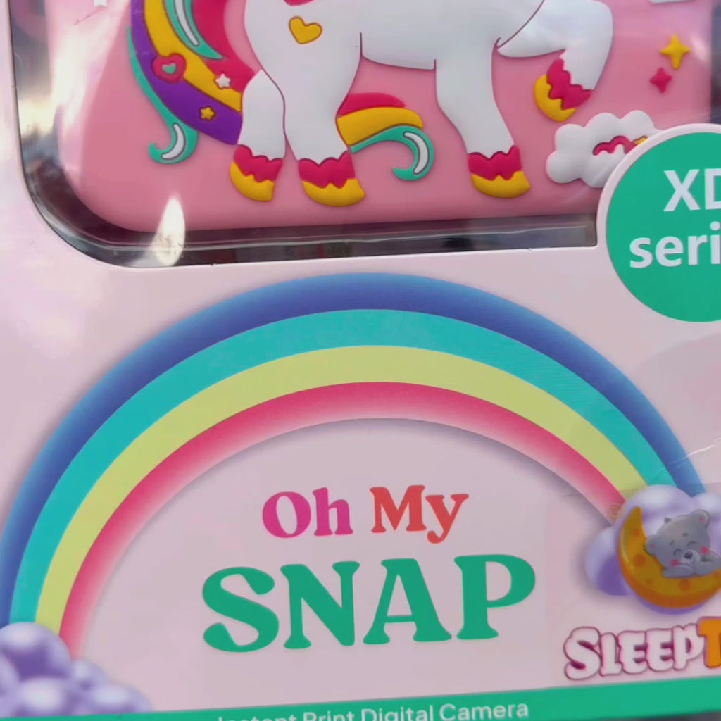 Unicorn Instant Print Camera 48MP for kids ages 3–10 – instant print camera with HD photo and video, dual selfie lens, and ink-free black & white printing. Encourages creativity, screen-free play, and fun memory-making with safe non-toxic materials.